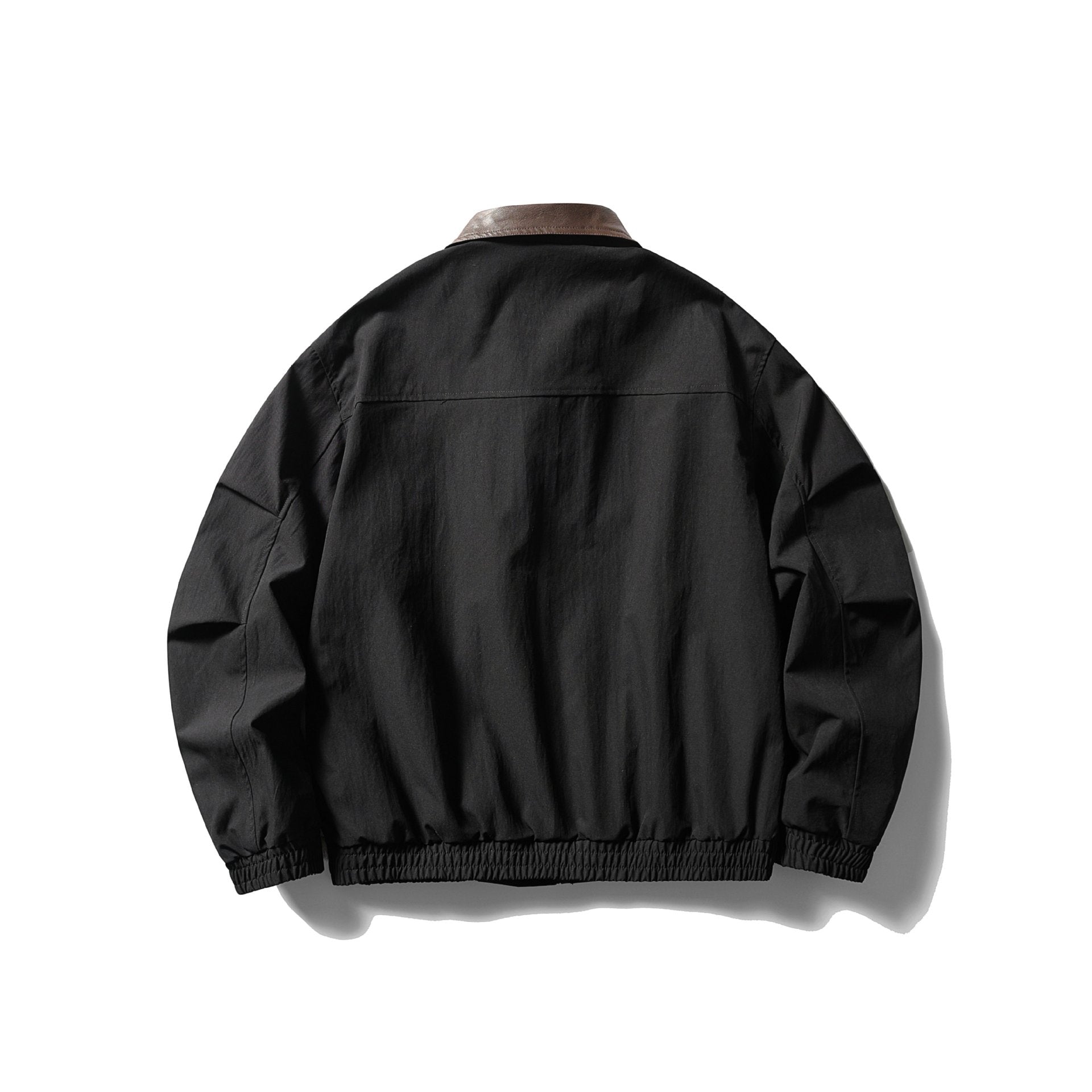 Men's transitional jacket with leather collar and elastic hem Chichicherry