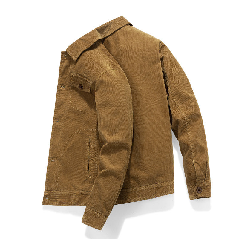 Men's cord jacket in worker style with quilted lining Chichicherry