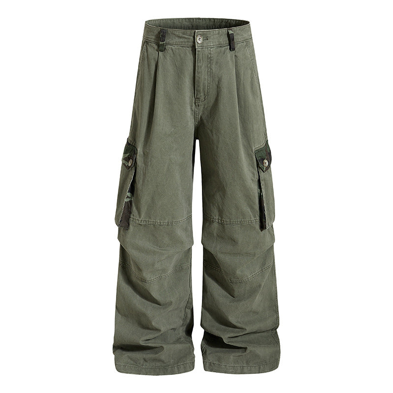 Women's wide cargo pants in utility style with a high waist and generous flap pockets Chichicherry