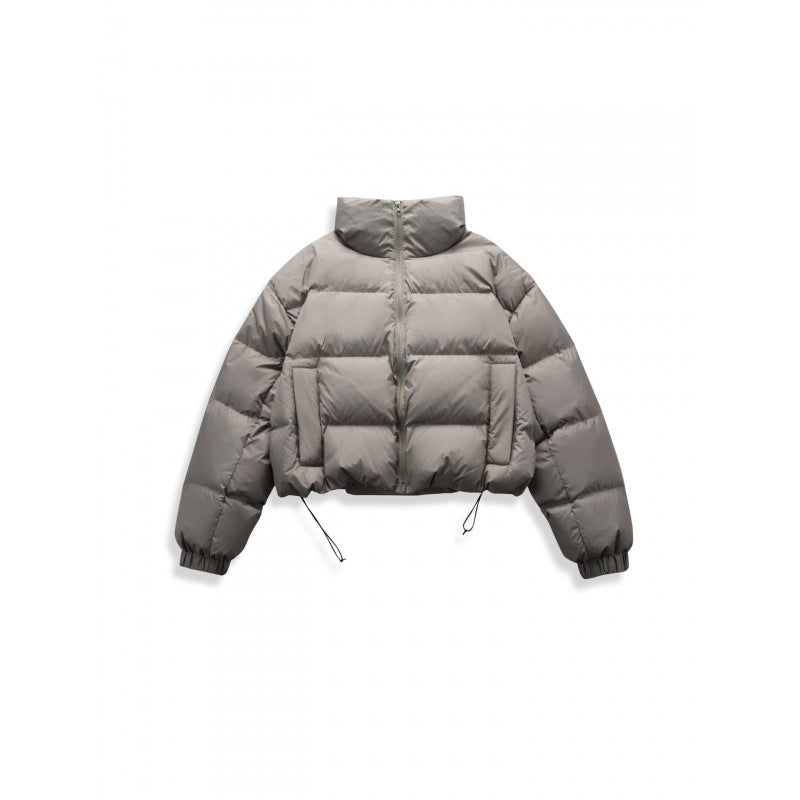 Women's short quilted winter jacket in cropped style with high stand-up collar Chichicherry
