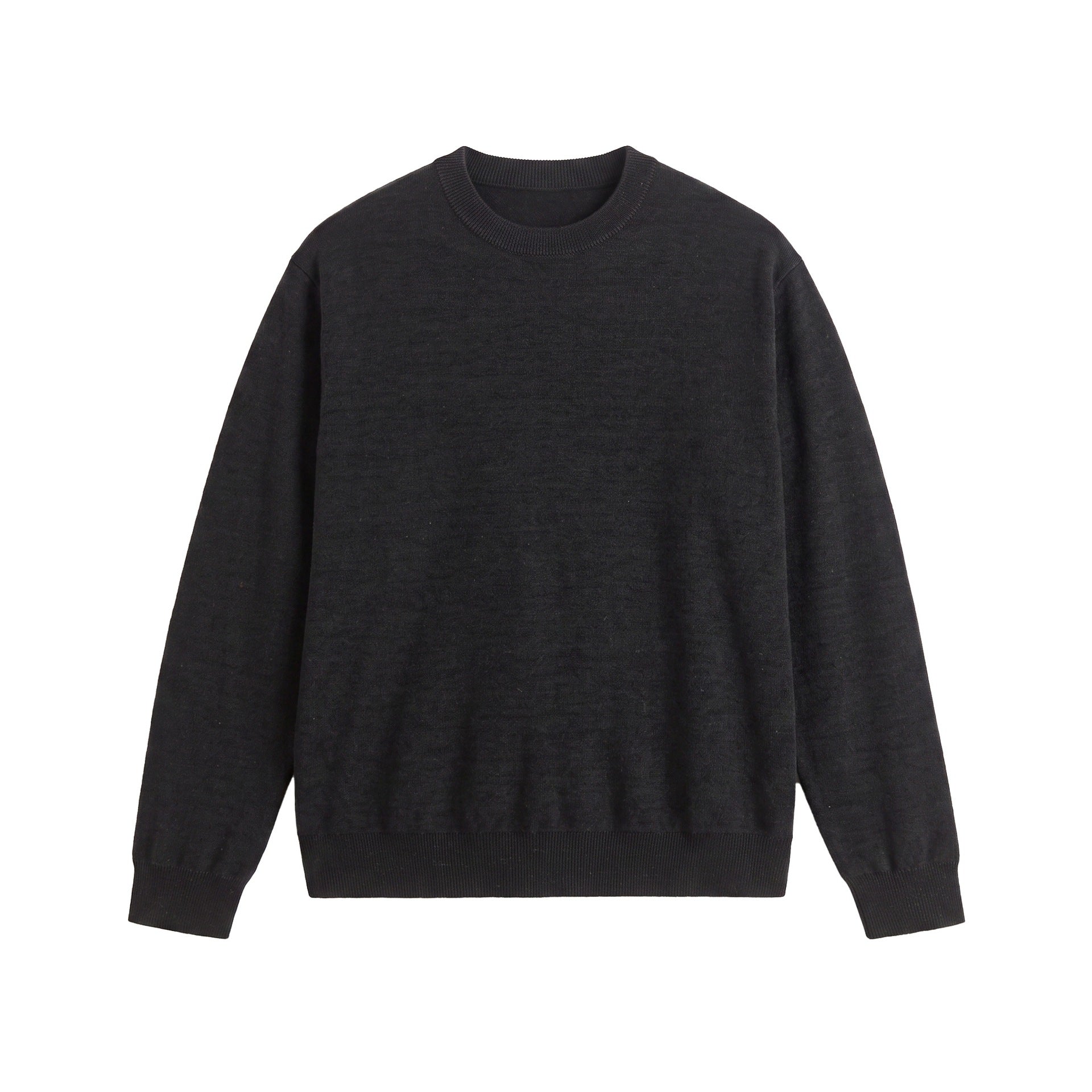 Men's Fine Crew Neck Sweatshirt made of Terry Fleece with Ribbed Hem