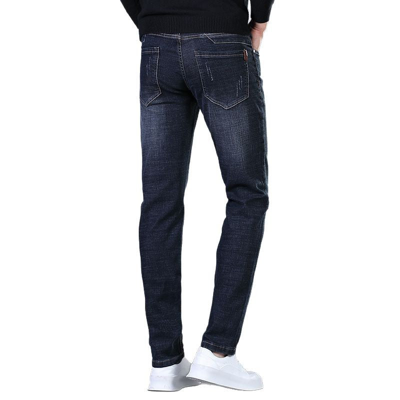 Women Elastic Slim-Straight Jeans with High Comfort Waistband Chichicherry