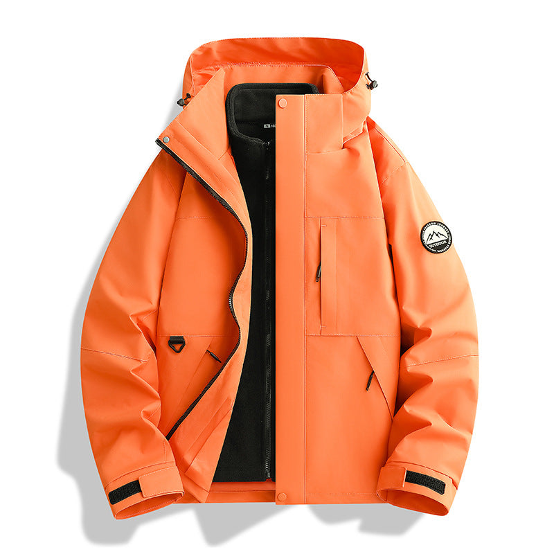 Women's Water-Repellent Parka with Removable Fleece Inner Jacket and Hood Chichicherry