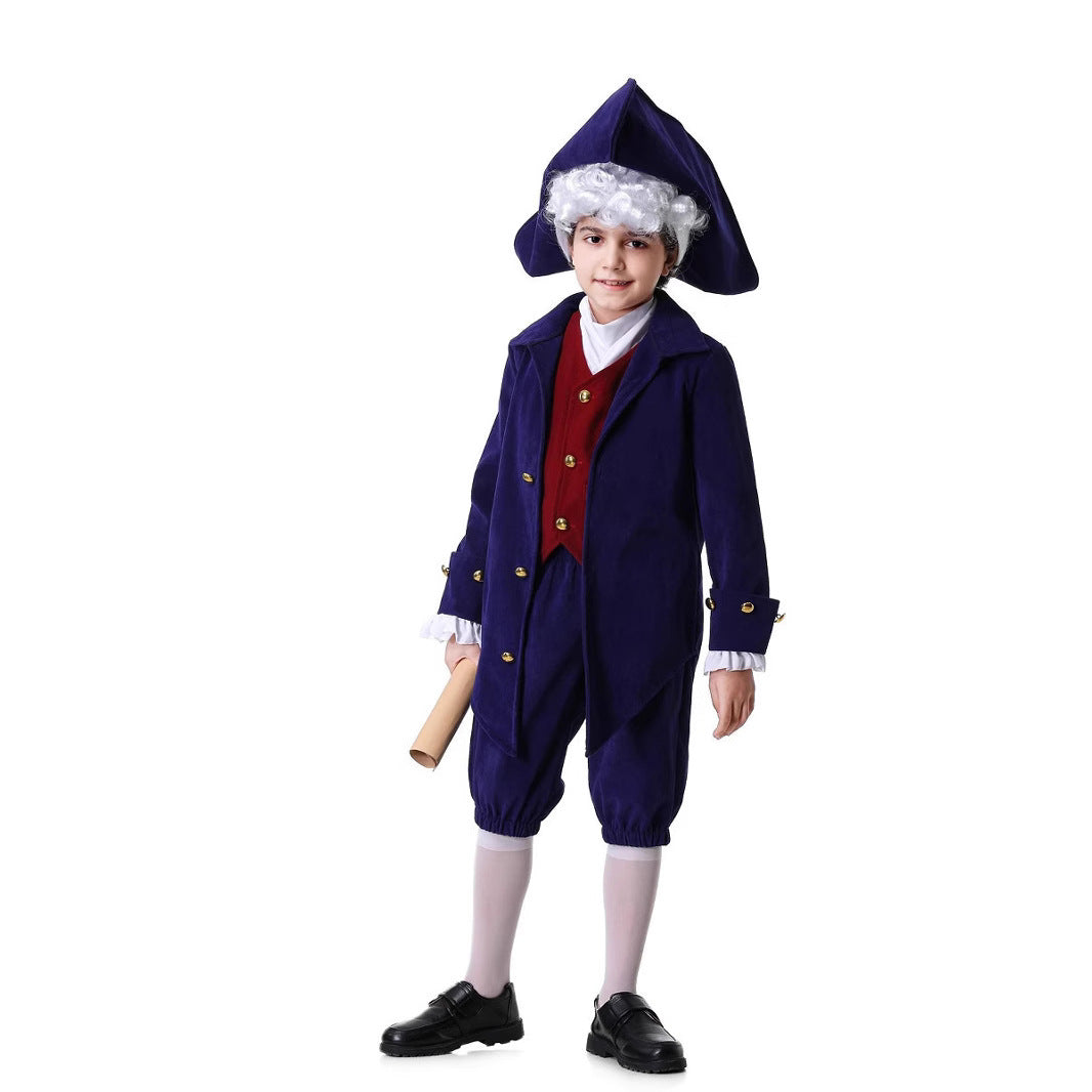 Boys historical costume with elegant vest and frock coat Chichicherry