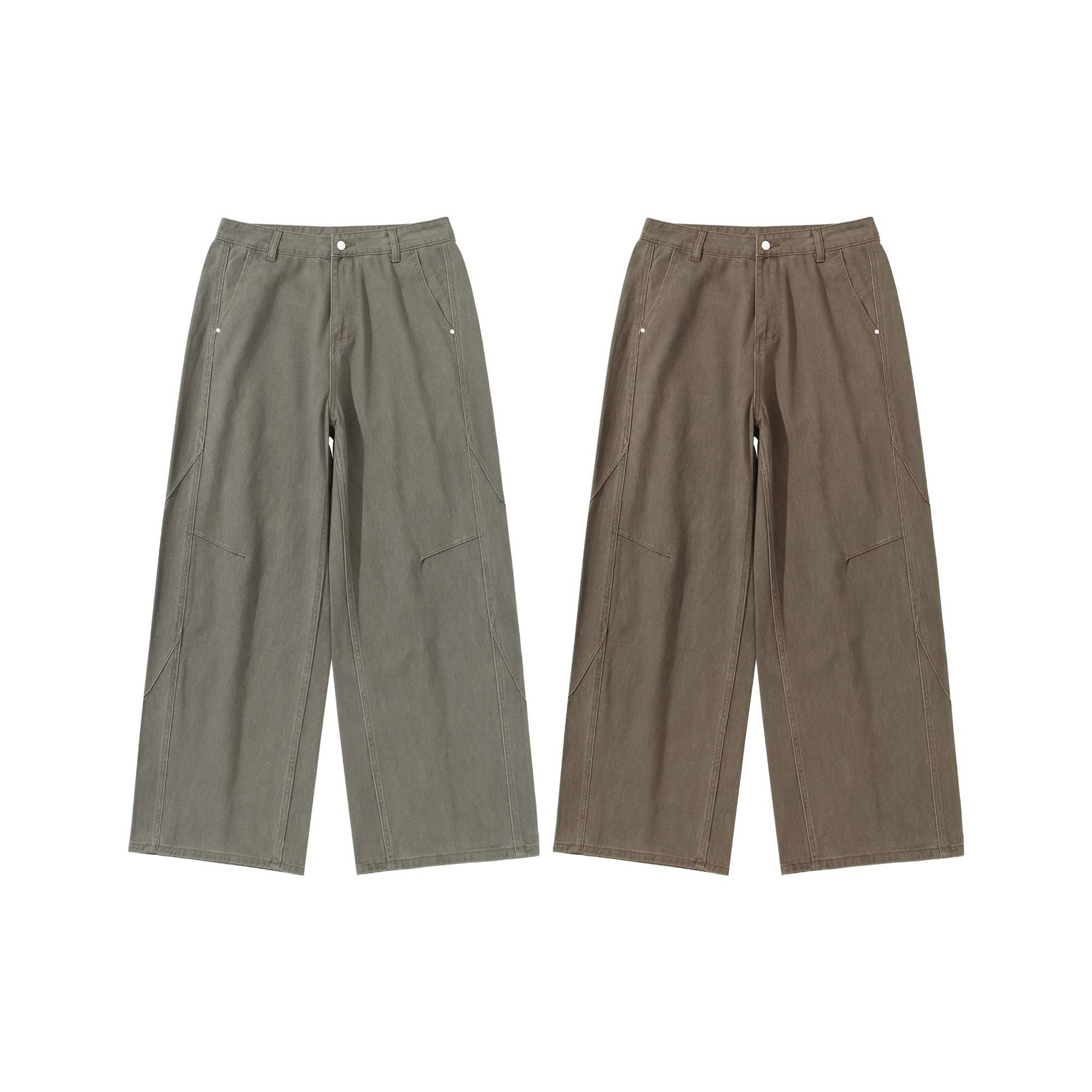 Women's High-Waisted Utility Culotte Pants with Wide Legs and Patch Pockets Chichicherry