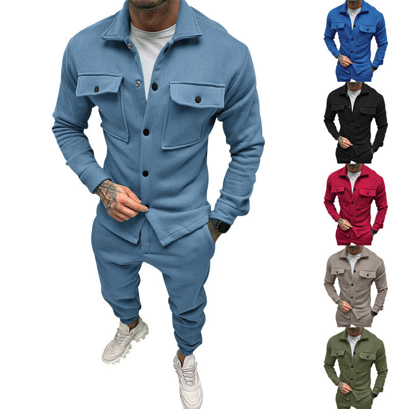 Men's Utility Overshirt made of French Terry with flap pockets and snap button closure Chichicherry