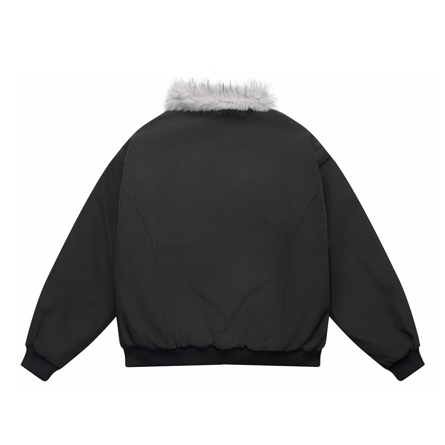 Men's Boxy Bomber Jacket with cozy artificial fur collar and windproof thermal lining Chichicherry