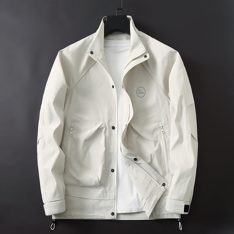 Men's Lightweight Technical Softshell Transition Jacket with Stand-up Collar and Concealed Zipper Placket Chichicherry