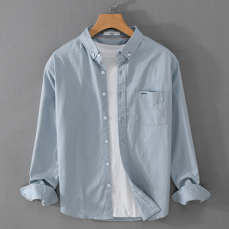 Men's classic button-down oxford shirt made of cotton with a Kent collar, loose fit, and chest pocket Chichicherry