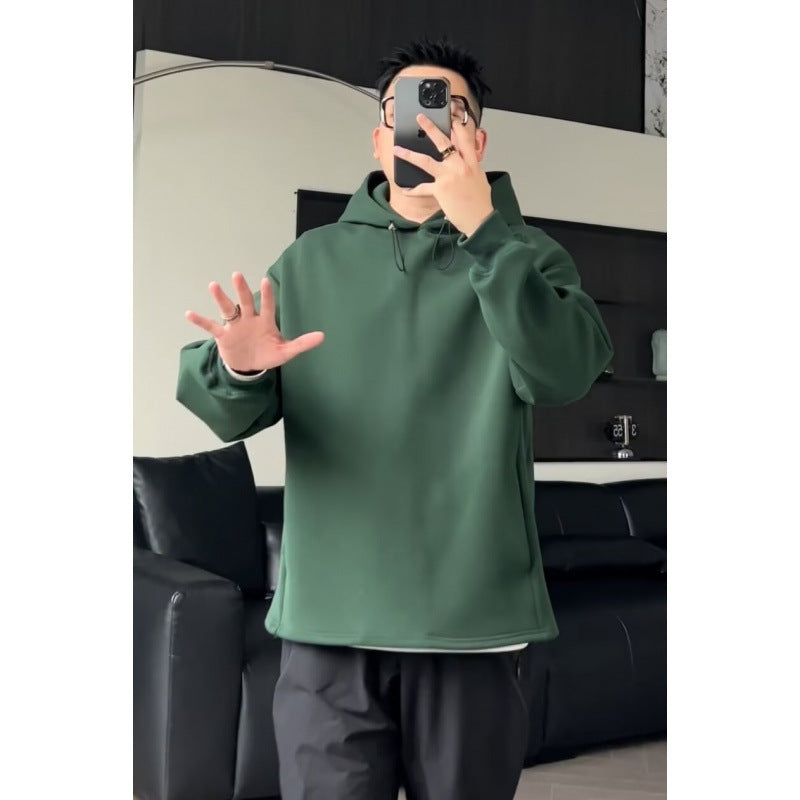 Herren Oversized Kapuzenpullover mit Dropped-Shoulder, schwerer Baumwollmischung und minimalistischer Silhouette Chichicherry