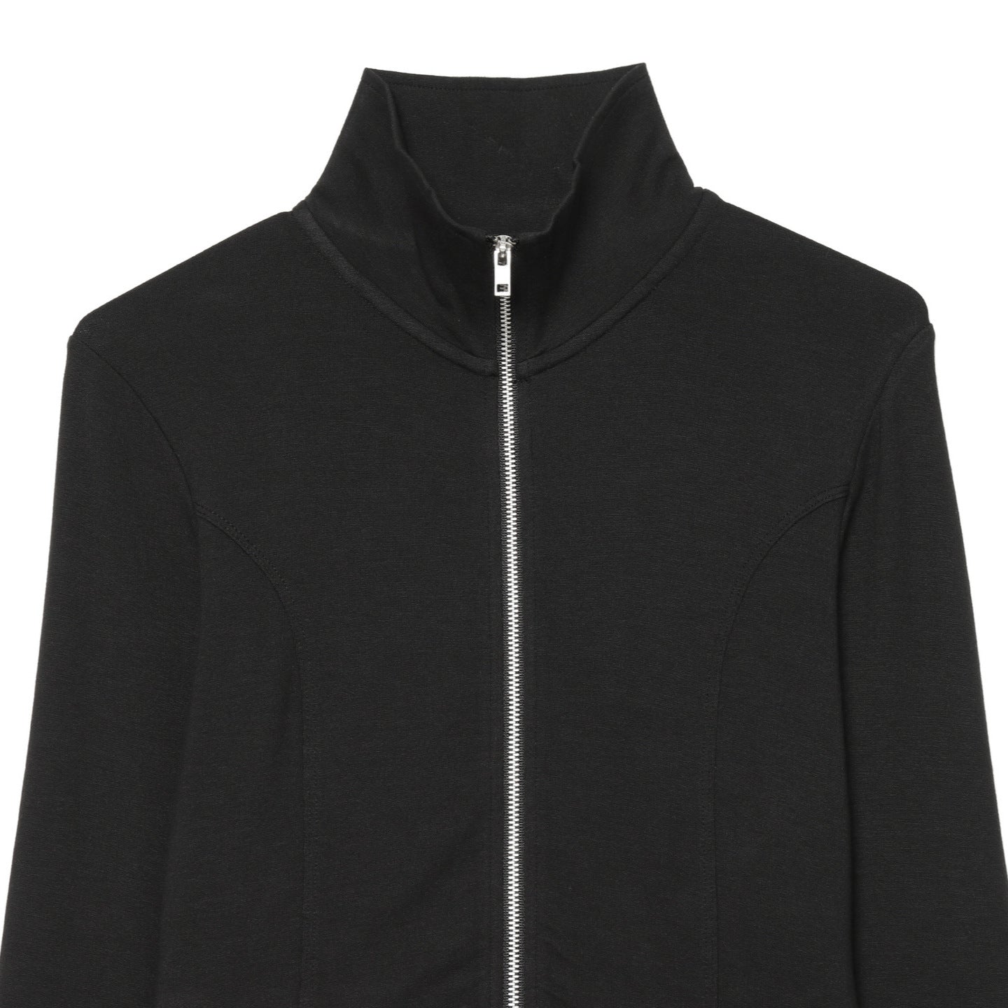 Women's Cropped Sweat Jacket with High Stand-Up Collar, Full-Zip and Tailored Peplum Look Chichicherry