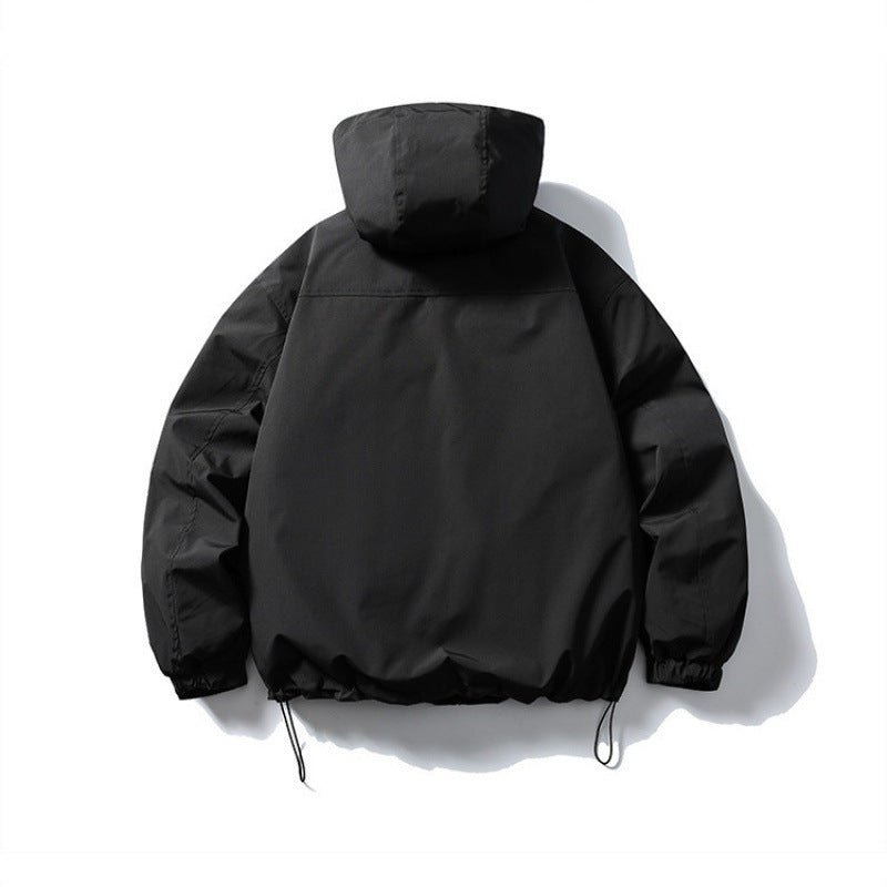 Unisex Waterproof technical hooded jacket with multiple pockets and adjustable hem Chichicherry