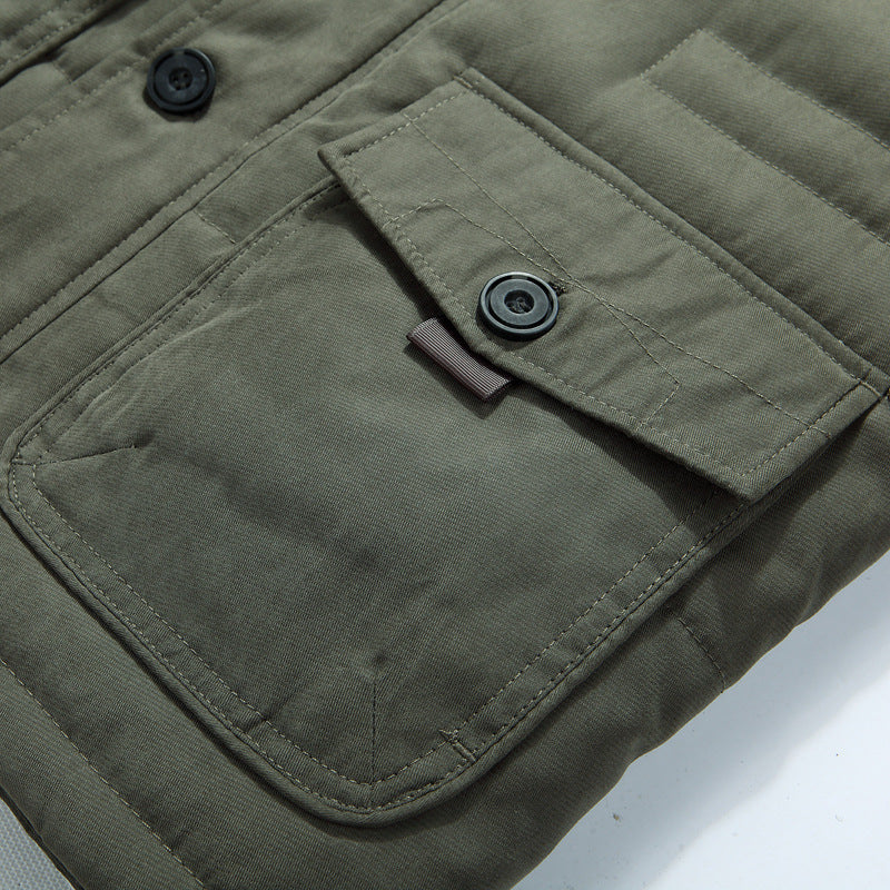 Men's winter parka with teddy lining, detachable faux fur hood, and multifunction pockets Chichicherry