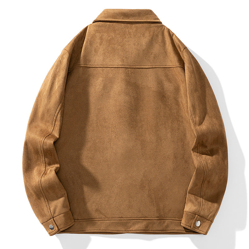 Men's suede-look trucker jacket with quilted lining and flap pockets Chichicherry