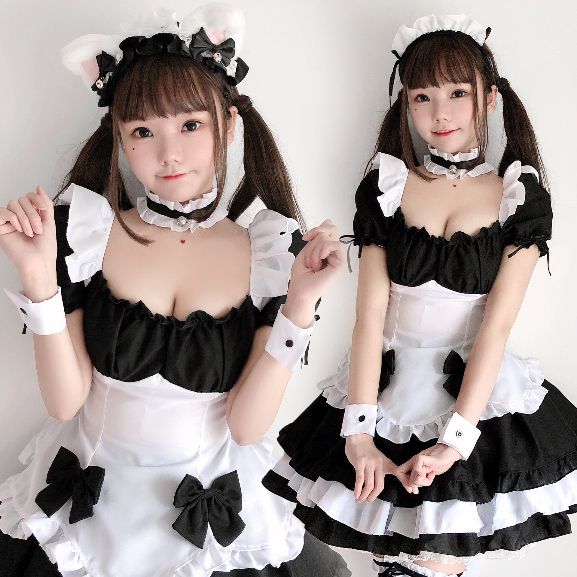 Women's playful maid costume with ruffle details and hair accessory Chichicherry