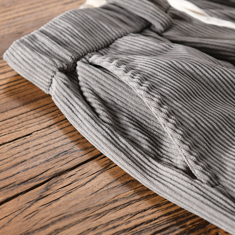 Men's cord pants in relaxed tapered with drawstring waistband and cuff Chichicherry