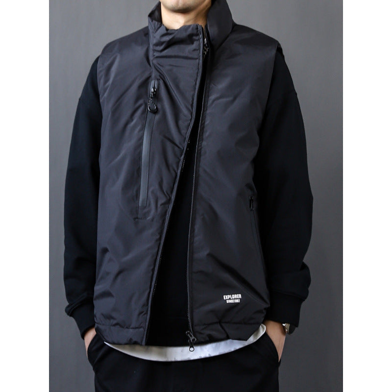 Herren Wattierte Outdoor-Steppweste mit hohem Stehkragen Chichicherry