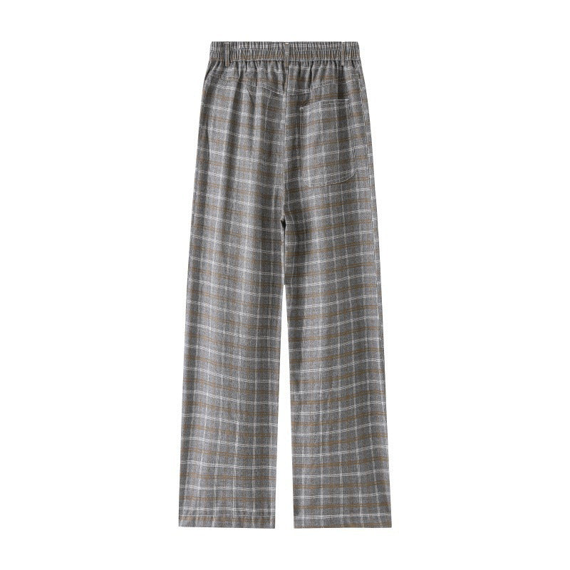 Women High-waisted wide checkered Culotte pants with crease Chichicherry