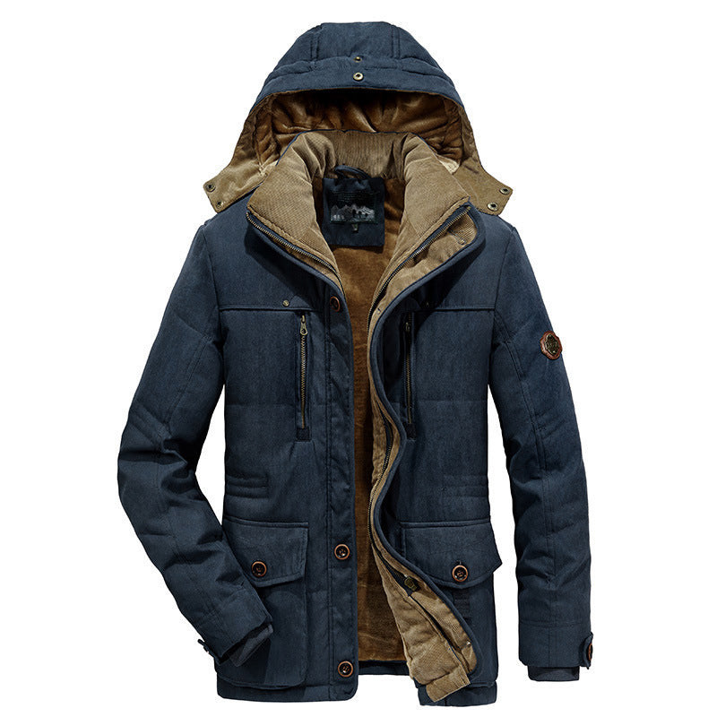 Men's parka in field style with cord-lined inner collar and multiple pockets Chichicherry