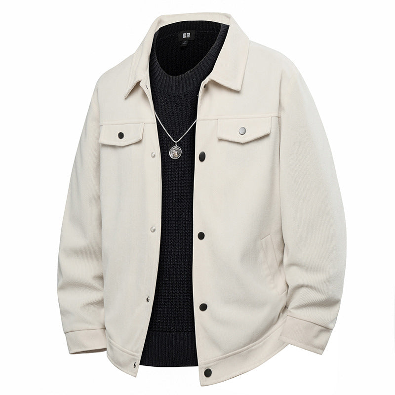 Men's trucker jacket in suede look with snap button closure and chest pockets Chichicherry