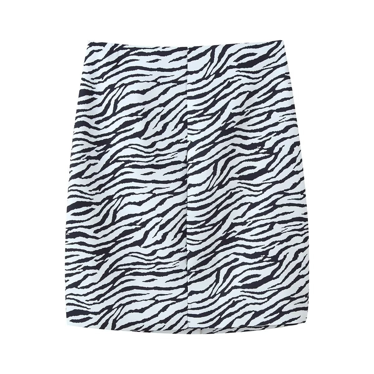 Women's Short Blazer with Oversized Shawl Collar and Zebra Print Chichicherry
