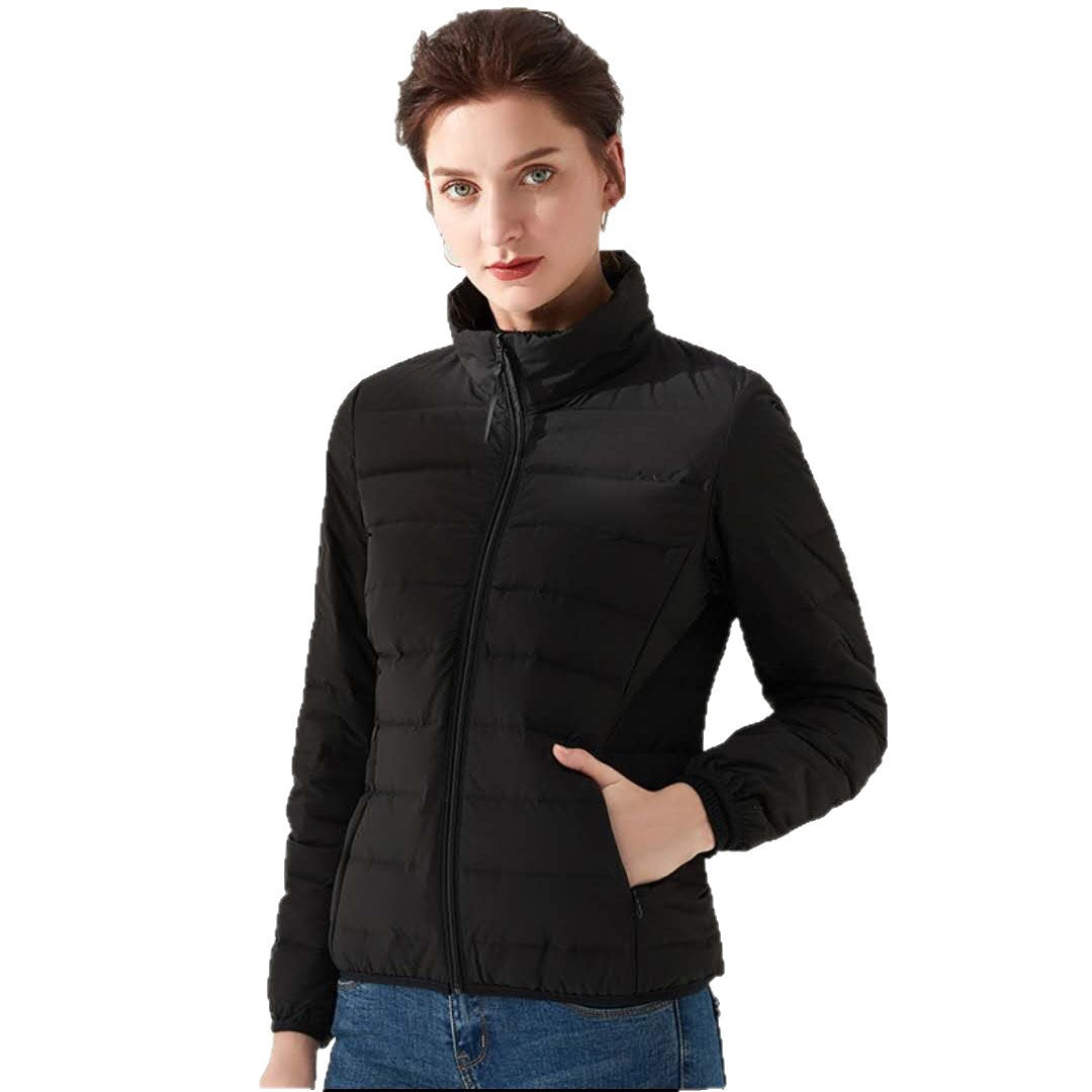Women's Tailored Ultralight Padded Jacket with Stand-Up Collar and Slim Silhouette Chichicherry