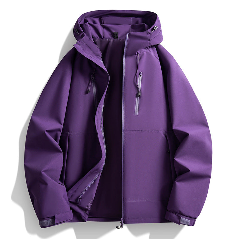 Men's softshell jacket with hood, windproof outer layer, adjustable hem & zippered pockets Chichicherry