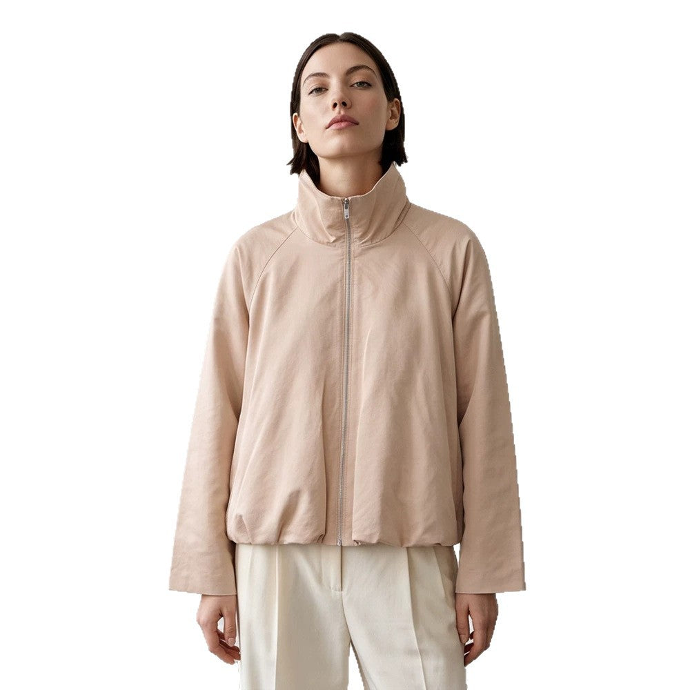 Women's light transitional jacket with high stand-up collar, raglan sleeves, and ballooned hem Chichicherry