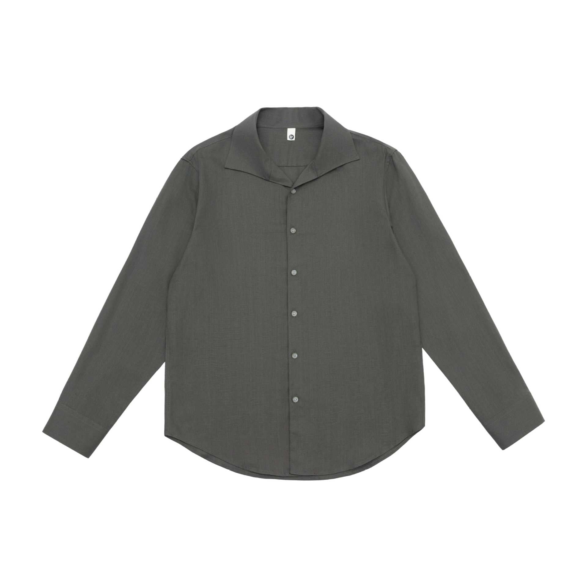 Men's Loose Shirt with Cuban Collar and Rounded Hem Chichicherry
