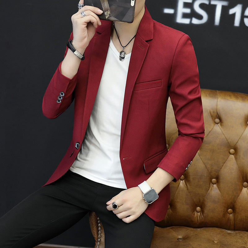 Men's Slim-Fit Casual Blazer with Narrow Lapels and Light Stretch Quality Chichicherry