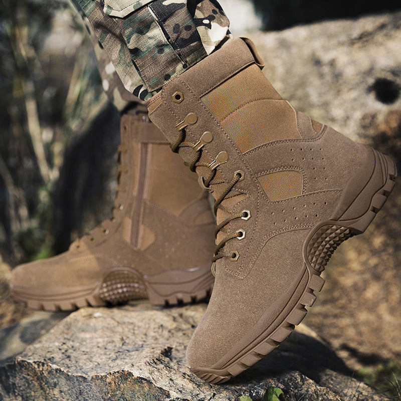 Men's combat boots with lightweight shaft, breathable hybrid upper material and reinforced grip sole Chichicherry