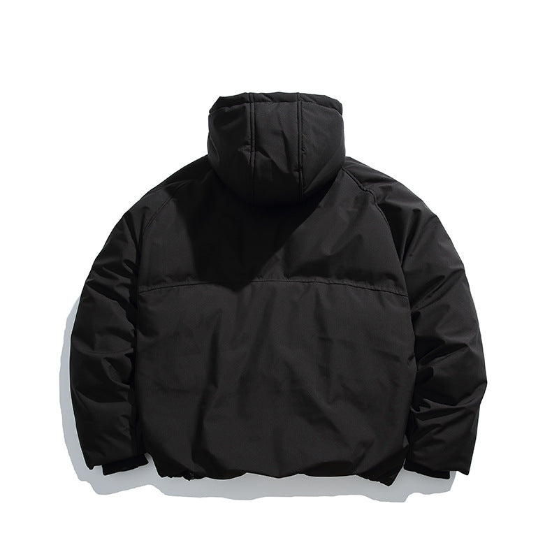Unisex Padded Oversized Quilted Jacket with Asymmetrical Zipper Chichicherry