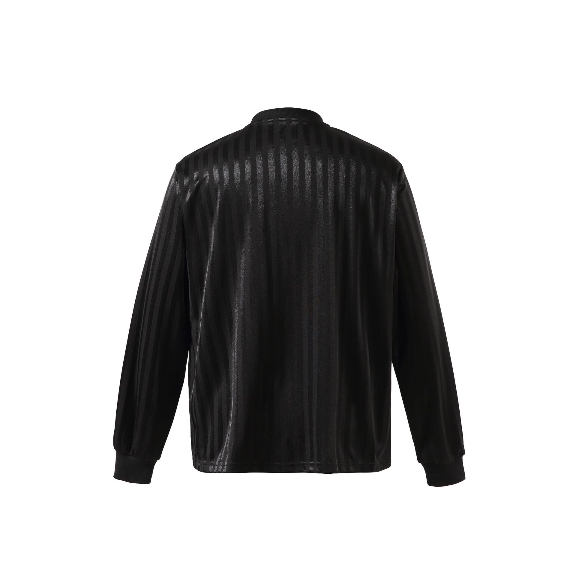 Unisex Long Sleeve Sports Jersey in Retro Football Style with Stand-up Collar and Striped Jacquard Structure Chichicherry