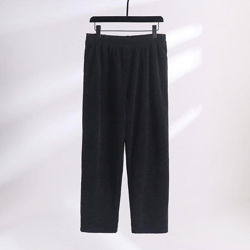 Women’s corduroy pants with elastic waistband, wide leg and side pockets Chichicherry