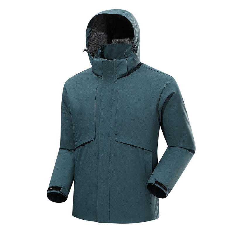 Men's urban waterproof tech parka with high collar and minimalist pockets Chichicherry