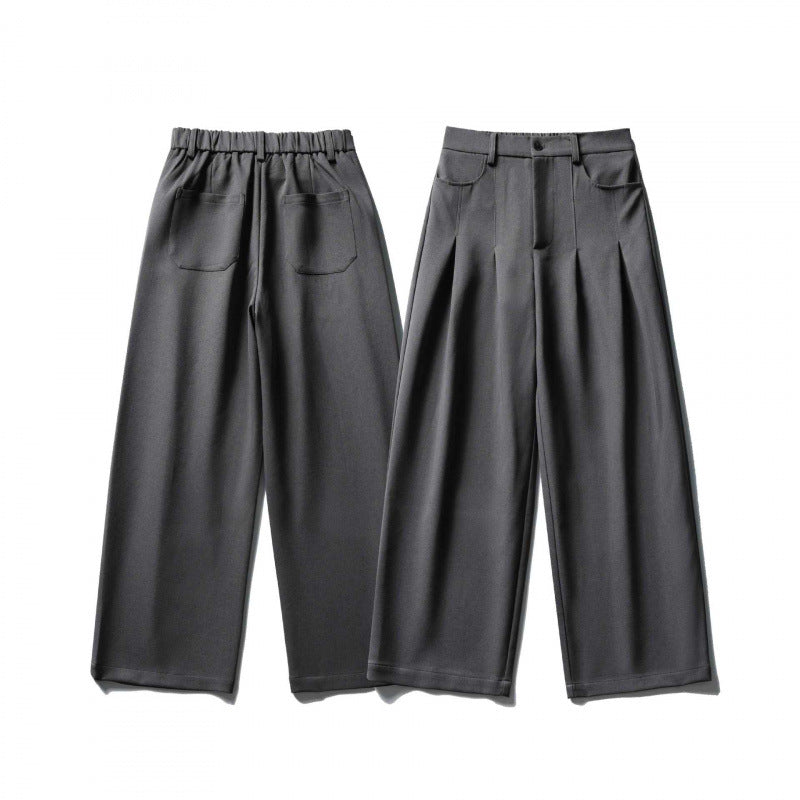Women Wide Highwaist Pants with Pleats, Belt Loops and Cropped Leg Chichicherry