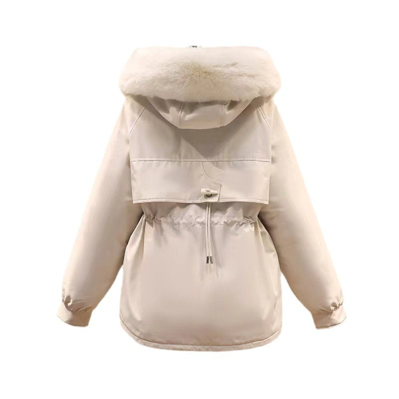 Ladies nano thermo parka with hood, voluminous faux fur collar, drawstring waist and multifunctional pockets Chichicherry