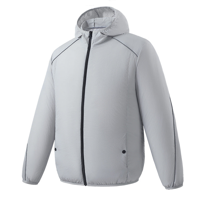 Men's nano lightweight waterproof hooded jacket windproof with reflective details Chichicherry