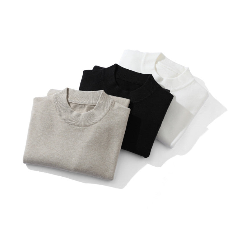 Unisex Fine Knit Sweater with Mockneck, Oversized Cut and Ribbed Cuffs Chichicherry