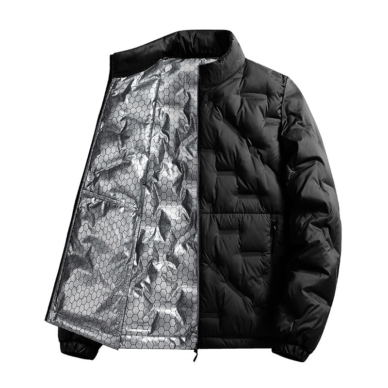 Men's lightweight quilted thermal jacket with stand-up collar and zippered pockets Chichicherry
