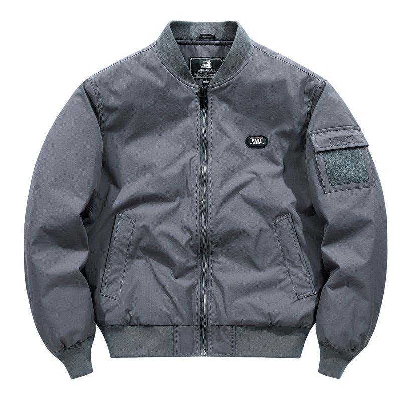 Men's utility bomber jacket in pilot style with arm pocket and ribbed cuffs Chichicherry