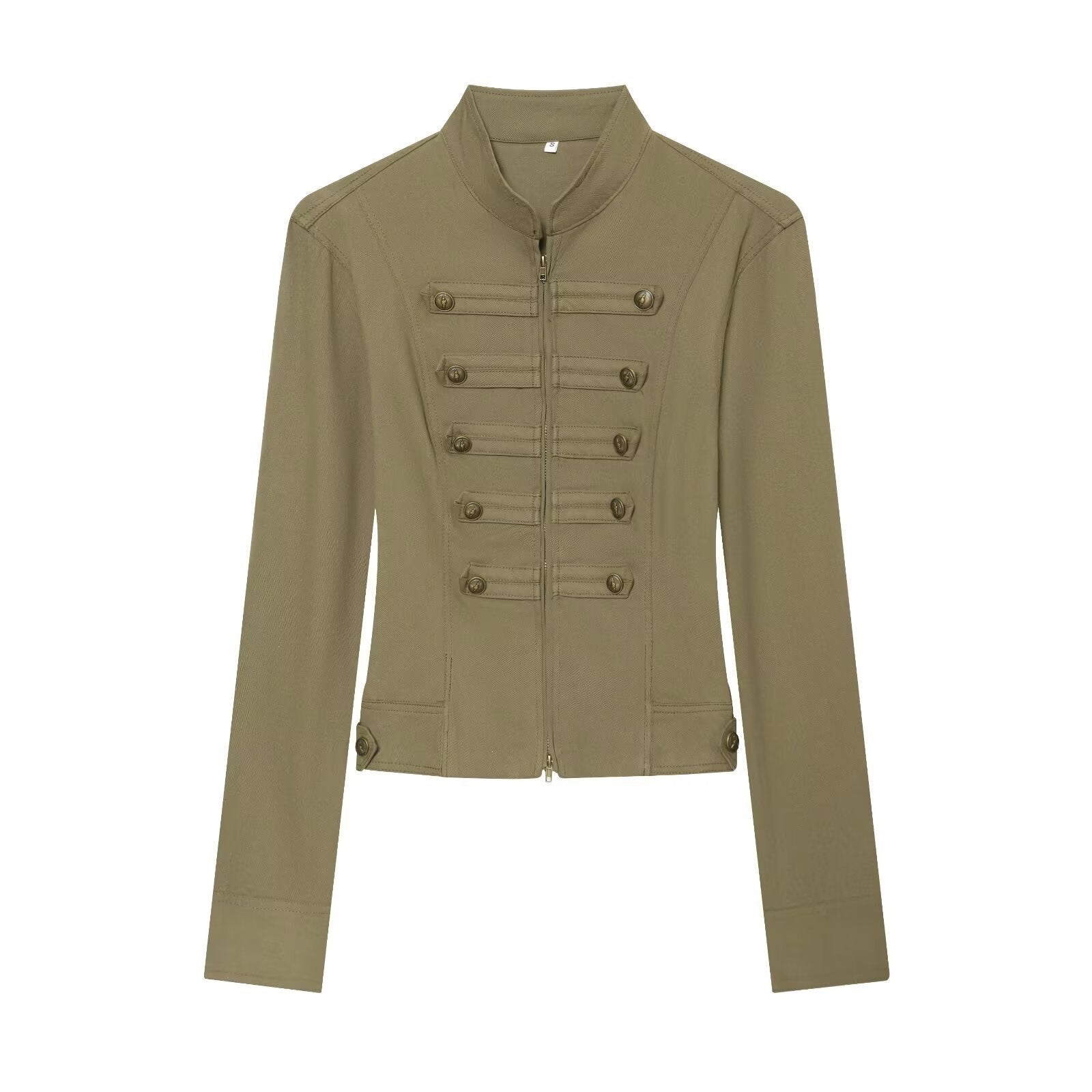 Ladies tailored field jacket in regimental style with stand-up collar and decorative stripes Chichicherry
