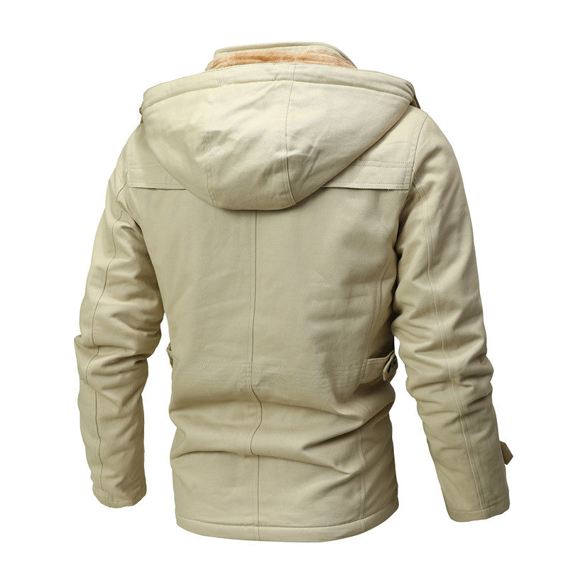 Men's parka jacket with hood, thermal lining and metal buttons Chichicherry
