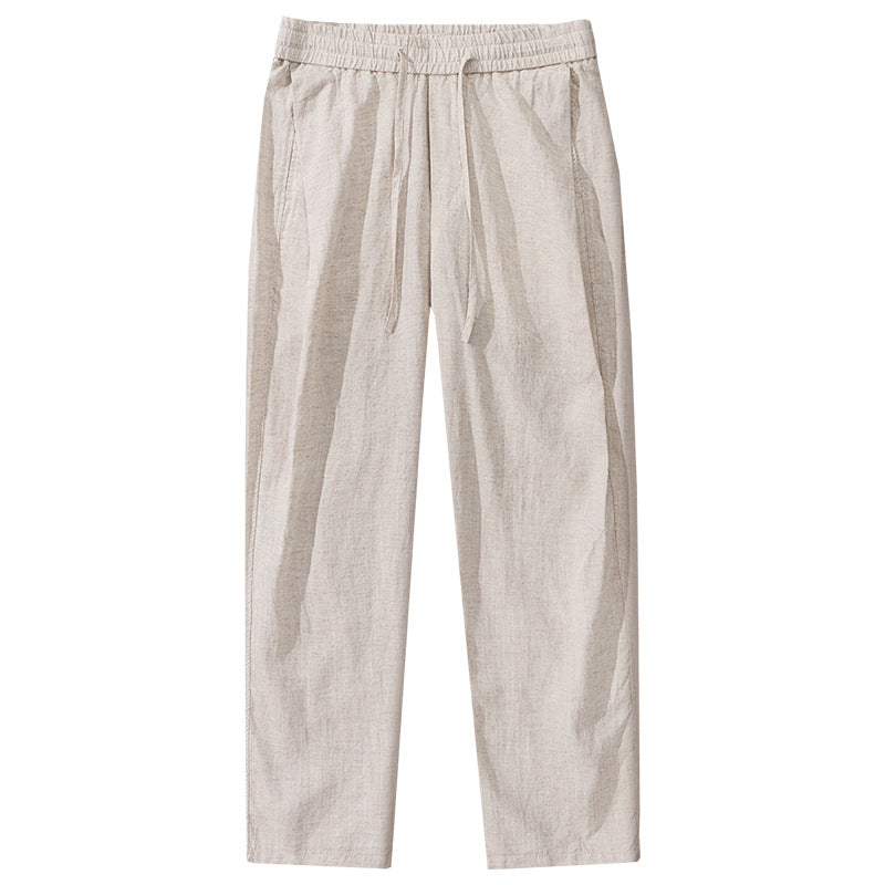Men's linen-cotton pants with elastic waistband and drawstring Chichicherry
