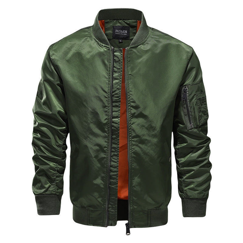 Men's lightweight nylon bomber jacket in aviator style with sleeve utility pocket Chichicherry