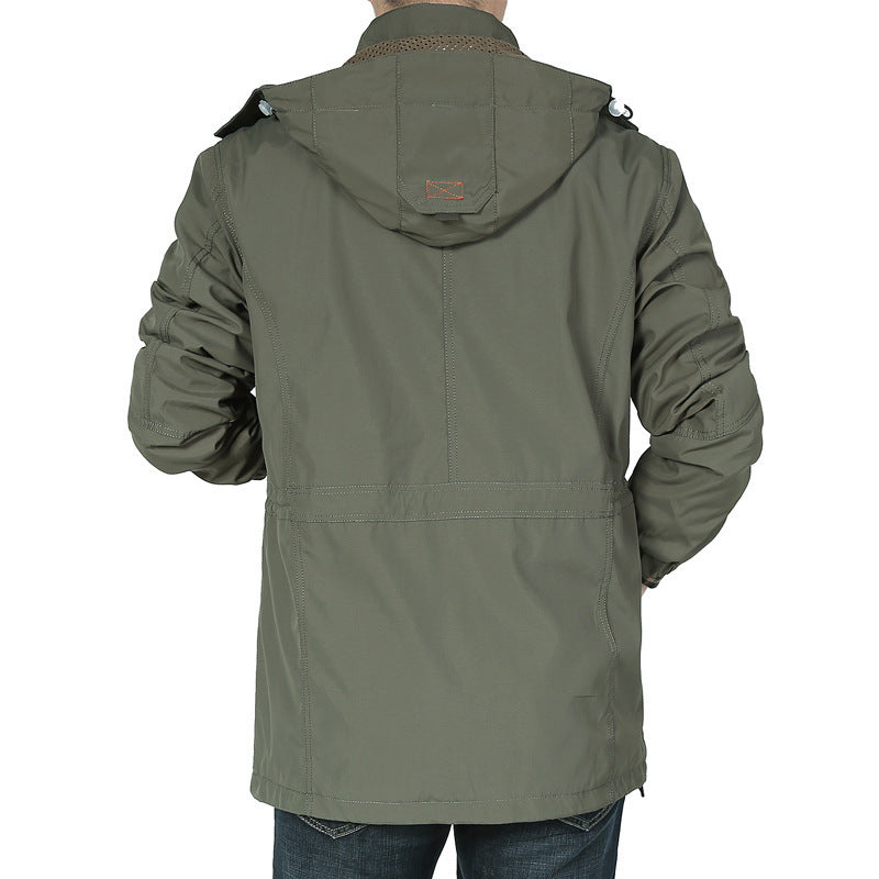Men's versatile canvas field parka with hood, multifunctional pockets and durable seams Chichicherry