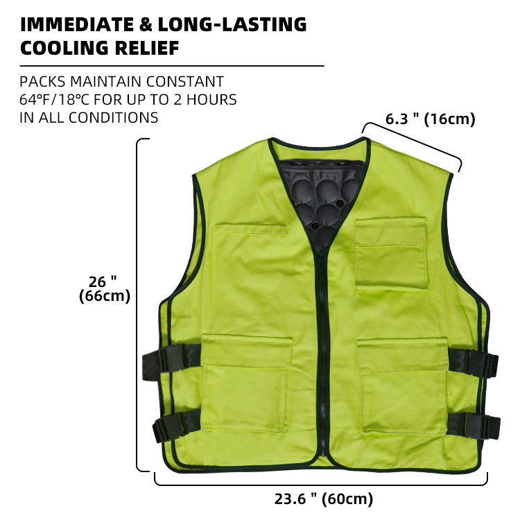 Unisex nan cooling gel cooling vest with adjustable straps and multiple pockets Chichicherry