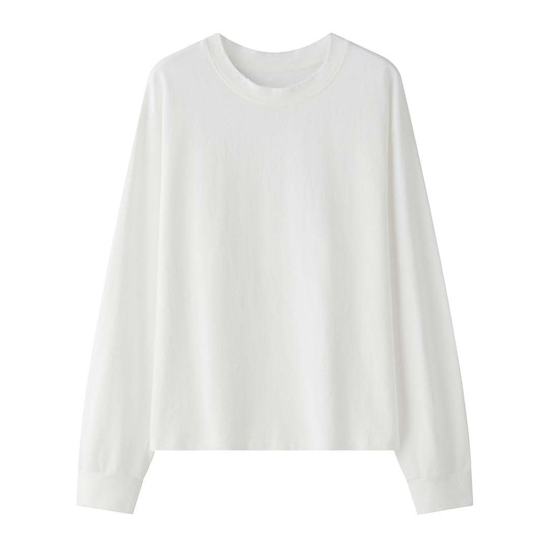 Women's Boxy Sweatshirt with Raw Edge Trim and Dropped Shoulder Chichicherry