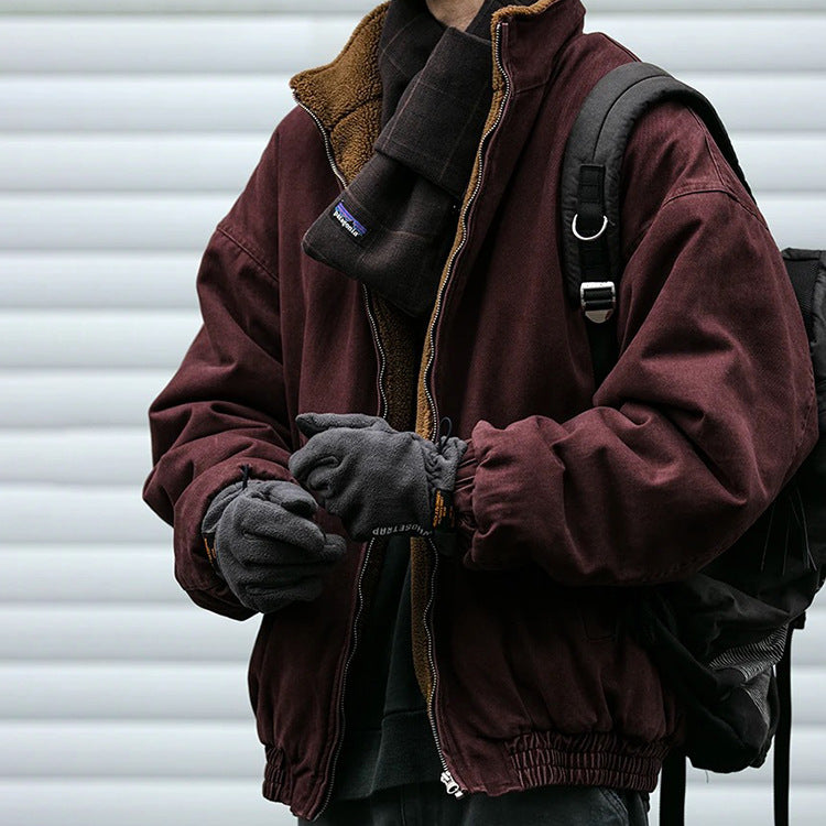 Unisex Padded Bomber Jacket with Teddy Lining Chichicherry