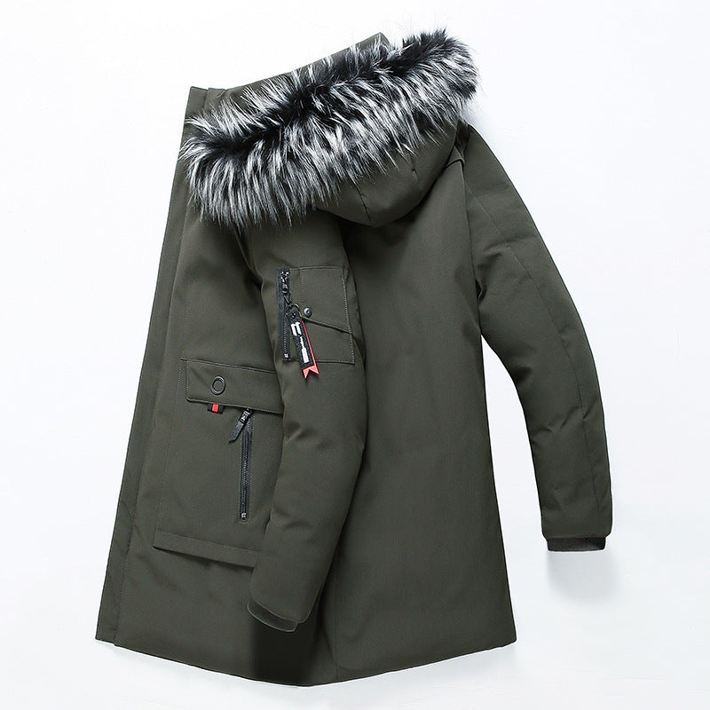 Men's parka with faux fur hood and thermal insulation as well as multifunction pockets Chichicherry